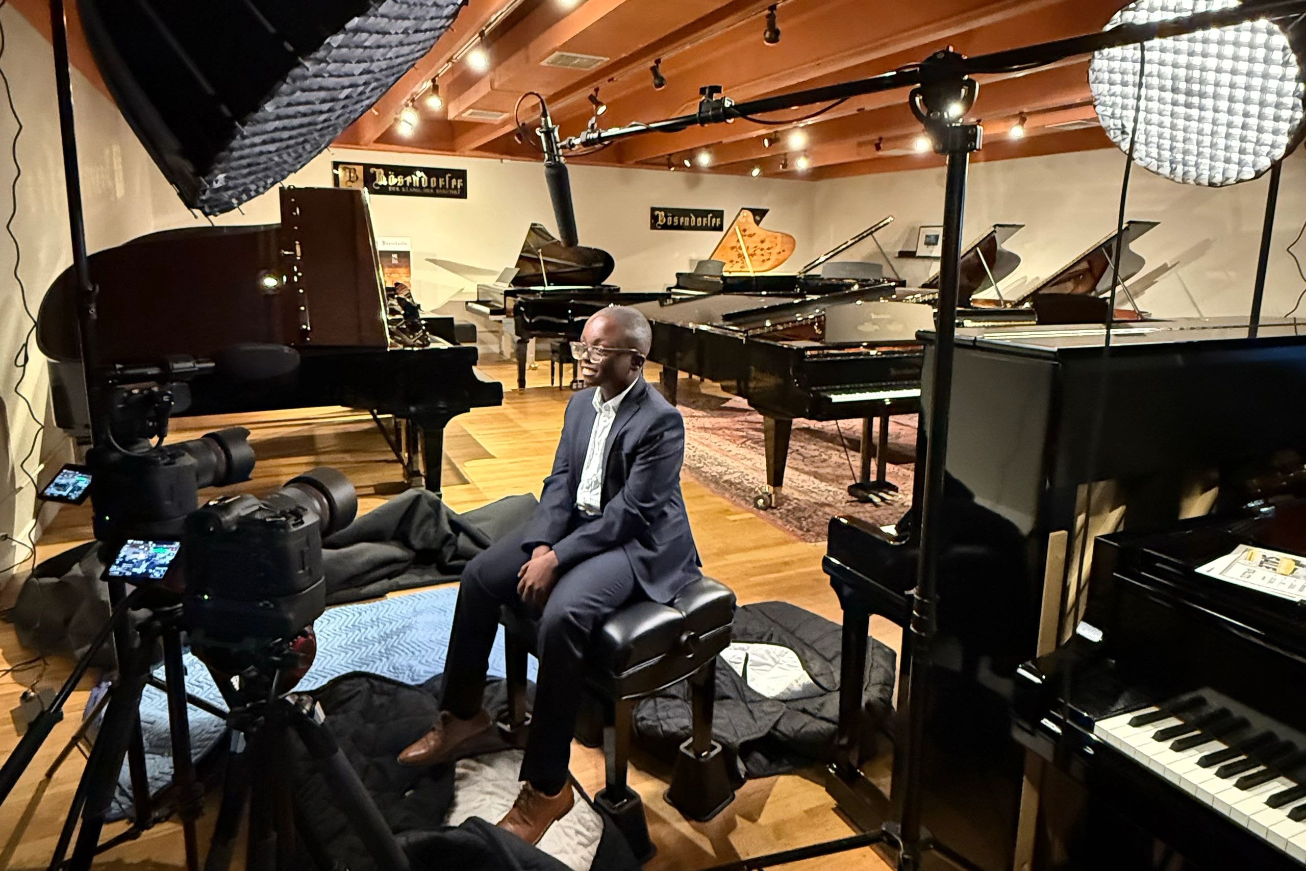 Jude Kofie playing piano